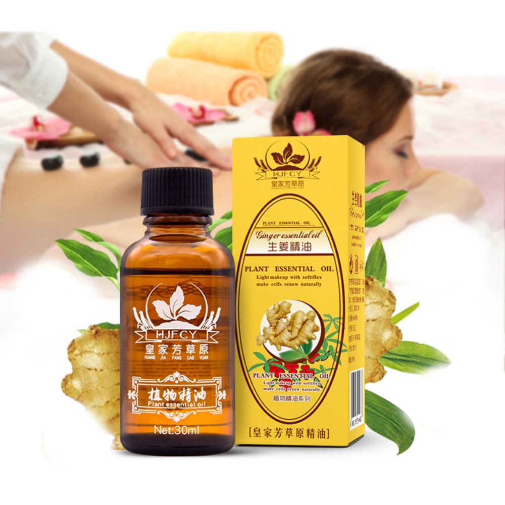 30ml Ginger Essential Oil Body Massage Oil Anti Aging Lymphatic Detoxification Body Pure Plant Essential Oil For SPA TSLM1