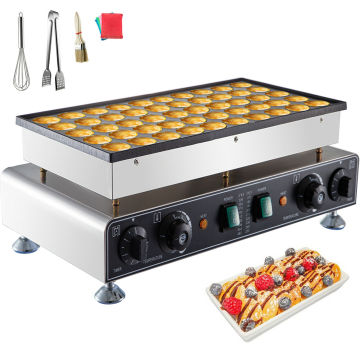 VEVOR Waffle Pancake Machine 50pcs Waffle Pancake Maker 1600W Poffertje Mini Dutch Pancake Baker Maker Electric Machine