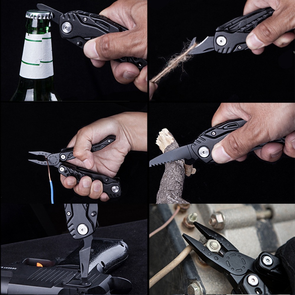 11 IN 1 Multifunctional Swiss Folding Knife Plier Stainless Steel Army Knives Pocket Hunting Outdoor Camping Survival Knife Tool