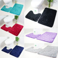 2Pcs Anti-Slip Bath Mat Bathroom Carpet Rug Set Flannel Kitchen Bath Mat Carpet Bathroom Toilet Rug Washable Restroom Carpet