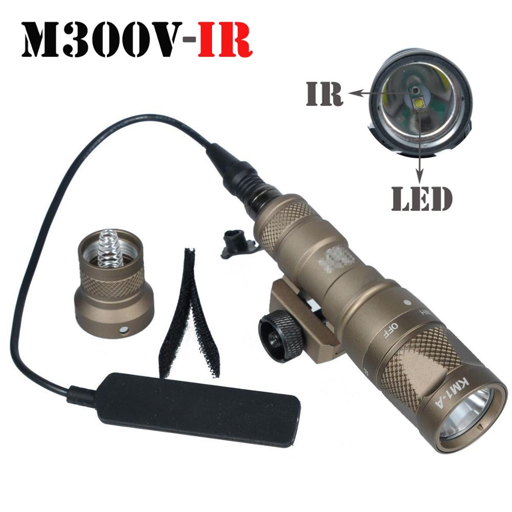 M300V IR Light White LED Light & IR Infrared Output with Remote Pressure Switch Scout Weapon Light Rife Hunting 20mm Rail
