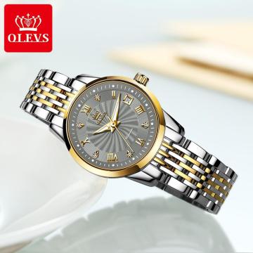 OLEVS Luxury Brand Women Automatic Mechanical Watches Steel Watch Band Watch Waterproof Simple Watch For Women Gift for Women