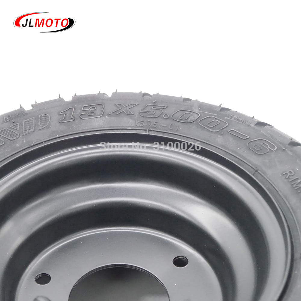 13X5.00-6 Inch Tubeless Tire With Steel Rim Fit For Fuel Electric 4 Racing Wheels Buggy Karting Beach Car ATV QUAD Go kart Parts