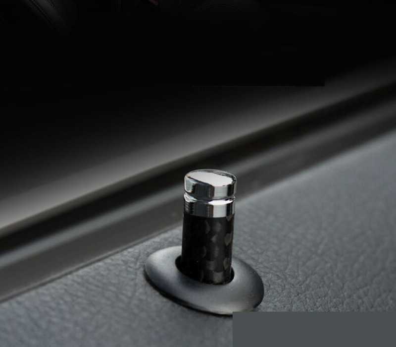 Car Styling For Volvo S40 S60 S70 S80 S90 V40 V60 V90 XC60 XC90 Carbon Fiber Door Lock Stick Pin Cap Car Interior Accessories