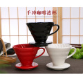 V60 Ceramic Coffee Dripper Hand Drip Coffee Filter Coffee Brewer Pour Over Coffee Maker Drip Cone Filter Permanent 1-2 Cup 4 Cup