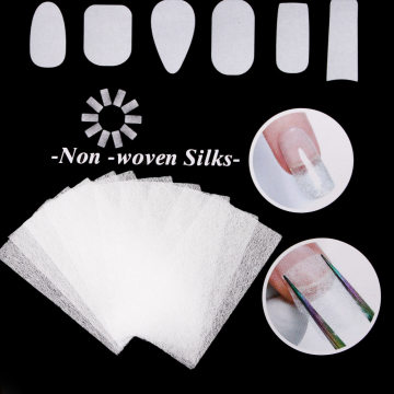 10pcs DIY Silk Fiberglass For Nail Extension Form Non-Woven Silks UV Gel Building Fiber French Acrylic Manicure Accessory Tool