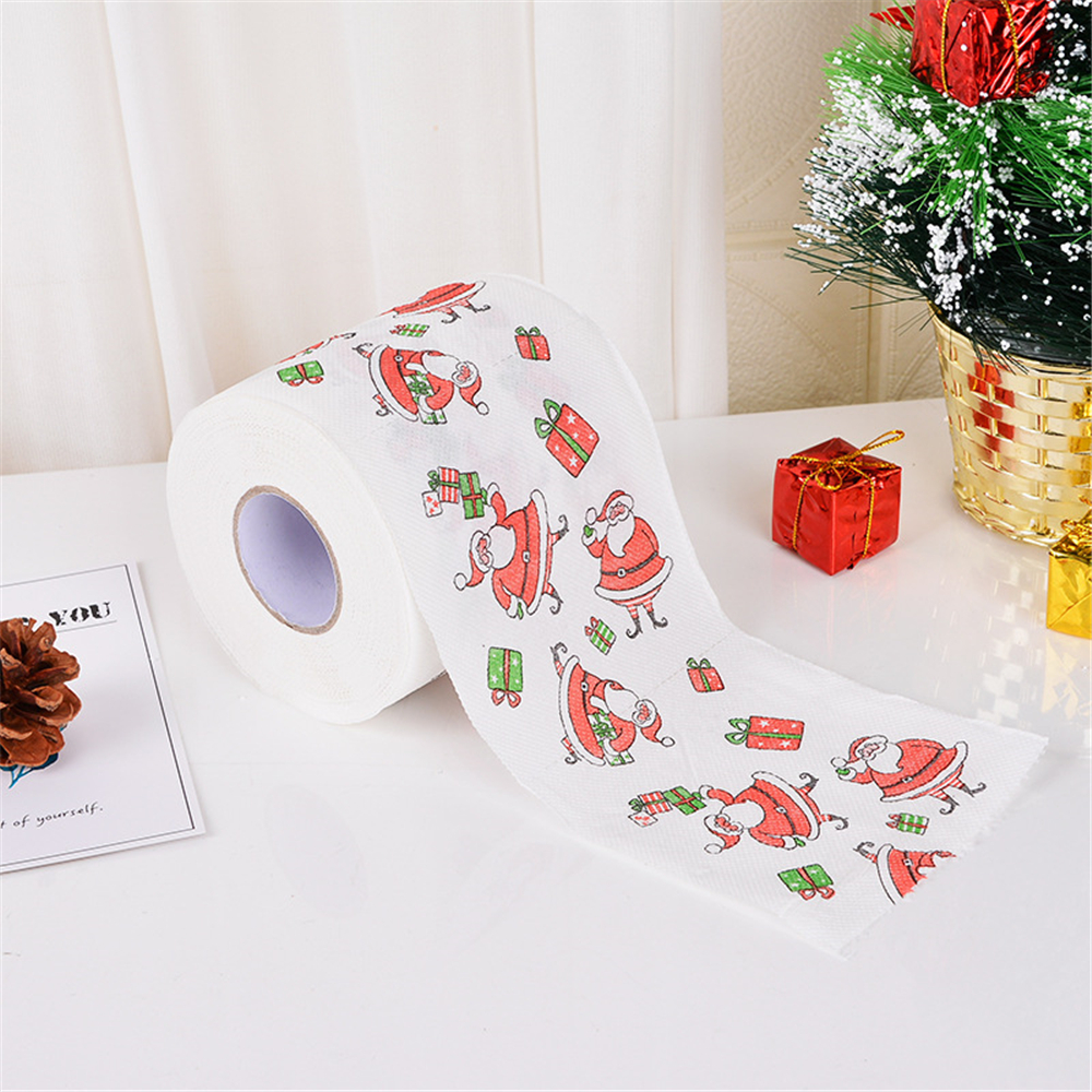 New Christmas Toilet Roll Paper Home Santa Claus Bath Toilet Roll Tissue Christmas Supplies Xmas Decor Gift Bags DIY Supplies