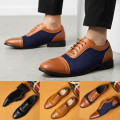 Fashion Leather Shoes Men Dress Shoe Pointed Oxfords Shoes For Men Lace Up Designer Luxury Men Formal Shoes S Big Size 38-48