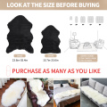 1Pcs Soft Fur Artificial Sheepskin Hairy Carpet For Bedroom Living Room Skin Fur Plain Rugs Fluffy Area Rugs Washable Faux Mat