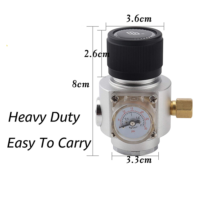 Homebrew CO2 Mini Gas Regulator 0-30PSI Keg Charger with 3/8" thread For Beer Keg Brewing