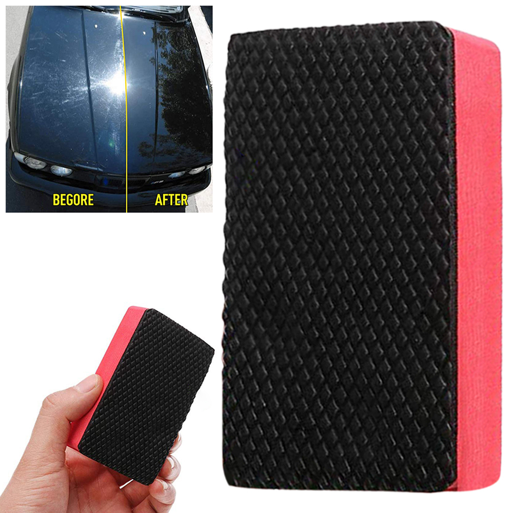 1Pcs Car Cleaning Clay Car Wash Mud Cleaning Sponge Magic Car Cleaning Clay Bar Car Detail Cleaning Care Washing Tool Red