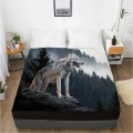 3D HD Digital Printing Custom Bed Sheet With Elastic,Fitted Sheet Twin King,Animal jungle Wolf Bedding Mattress Cover 160x200CM