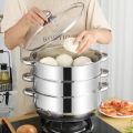 Double Boilers Cooking Pot Stainless Steel Pot Soup Stew Pot Kitchen Cookware Multi-Layer Steamer Casserole Hotpot