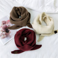 Women's Wool Knitted Triangle Scarf solid warm Autumn Winter Korean Double-Sided wear Shawl wrap scarf