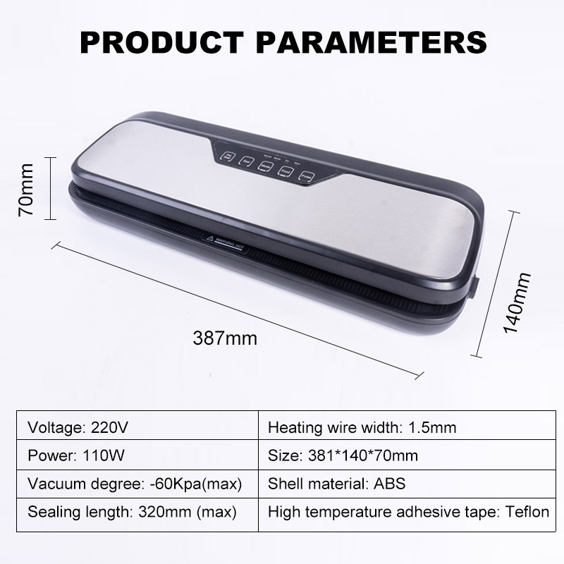 YTK Vacuum Sealer Best Fully Automatic Portable Household Food Wet Dry 220V110W Packaging Machine Sealing Include 5Pcs Bags Free