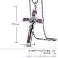 Big wide INRI Jesus Cross Crucifix Pendant Necklaces 316L Stainless Steel Link Chain St. Barbe Catholic Jewelry Father Gift