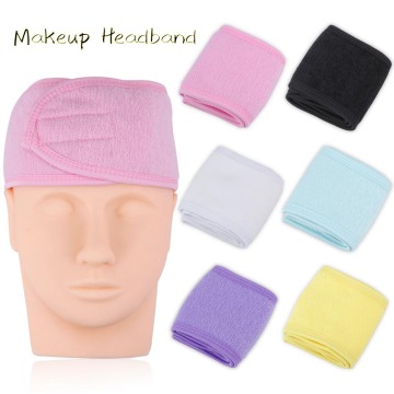 Eyelashes Extension Makeup Hairband Spa Facial Headband Makeup Wrap Head Terry Cloth Stretch Towel with Magic Tape Make Up Tool