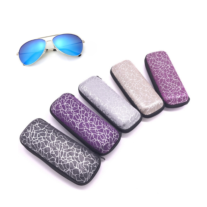 Glasses Box Zipper Stripe Unisex Sunglasses Protection Case Portable Containers random color