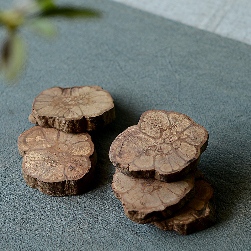 Wood Coasters Table Cup Mat Kitchen Mat Pad For Bar Cocktail 1pcs 9-11cm (diameter) Wintersweet Wood Slices