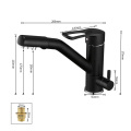 Kitchen Purify Faucets BlackTap 360 Degree Rotation with Water Purification Features Double Handle Mixer Crane WF-0182