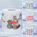 1Roll Santa Claus/Deer Merry Christmas Supplies Printed Toilet Paper Home Bath Living Room Toilet Paper Tissue Roll Xmas Dropshi