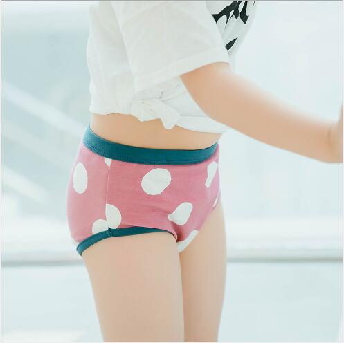 Big wave dot triangle cotton shorts for boys and girls children underwear 5 pcs/lot
