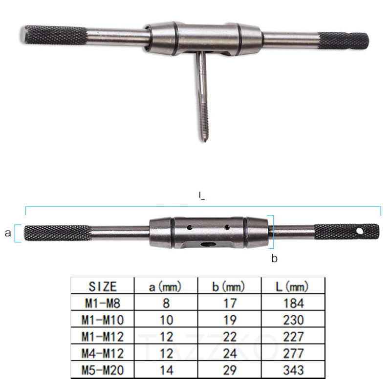 Hand Taps Wrench M1-M20 Tapping Winch All Hard Steel High Quality Superhard Tool Round Taper Hinge Spanner Machining Hardware