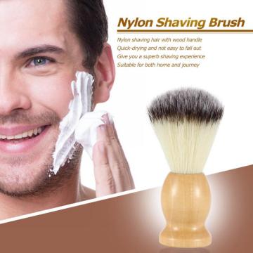 Dropshiping 1PC Shaving Brush With Wooden Handle Pure Nylon For Men Face Cleaning Shaving Mask Cosmetics Tool Shaving Accessory