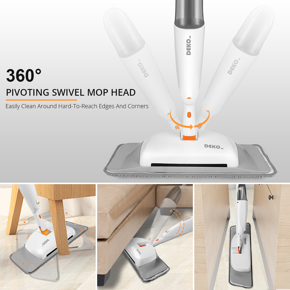 DEKO 3 in 1 Spray Mop And Sweeper Machine Flat Floor Cleaning Tool Set For Household Hand-held Lazy Mop