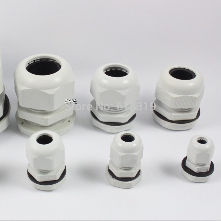 200pcs/lot PG7 Cable Gland IP68 Waterproof Connector Diameter 3-6.5mm Nylon Plastic Wire Glands