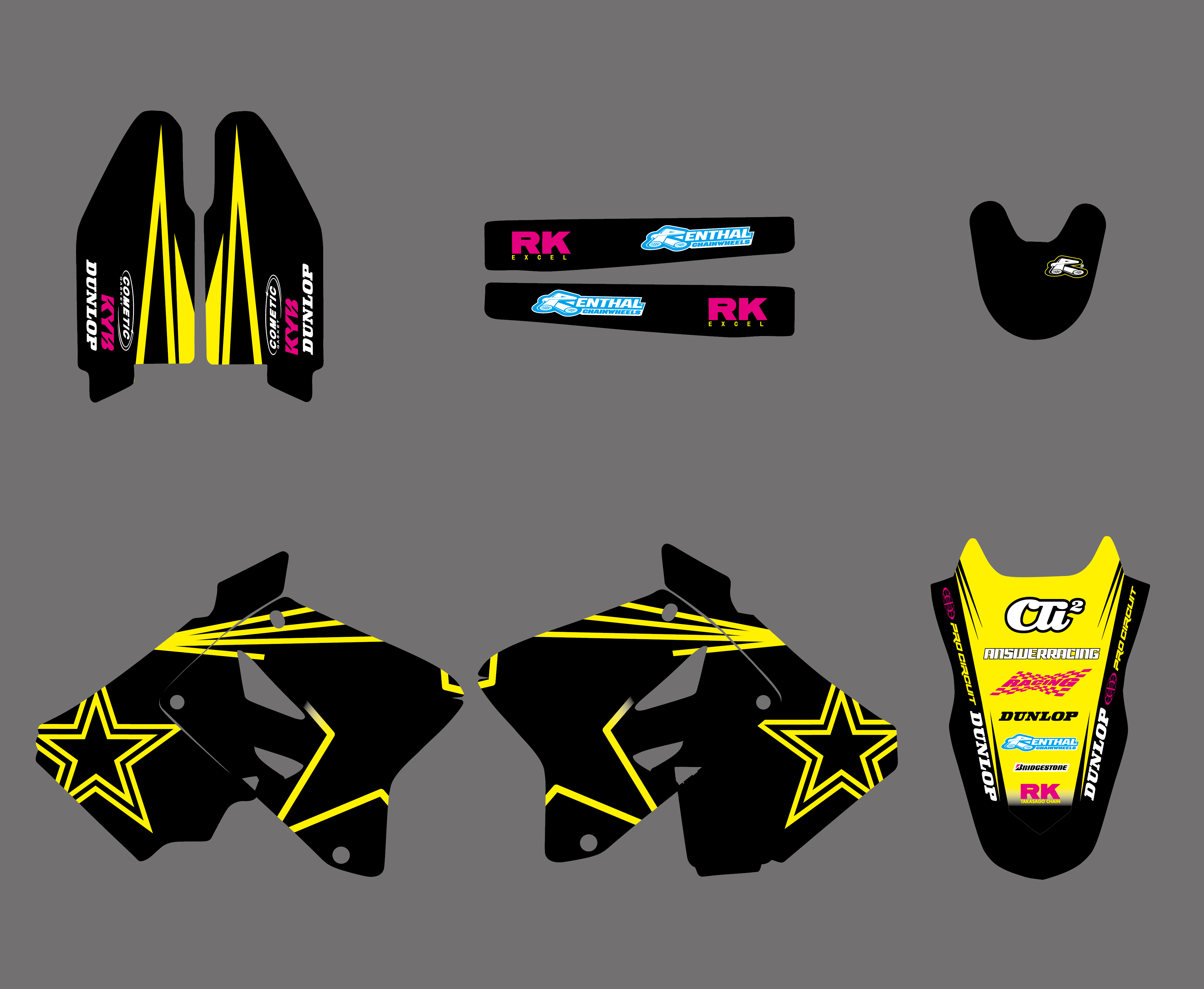 Motorcycle Graphic Decals And Stickers Kit For Suzuki RM125 RM250 RM 125 250 2001 2002 2003 2004 2005 2006 2007-2012
