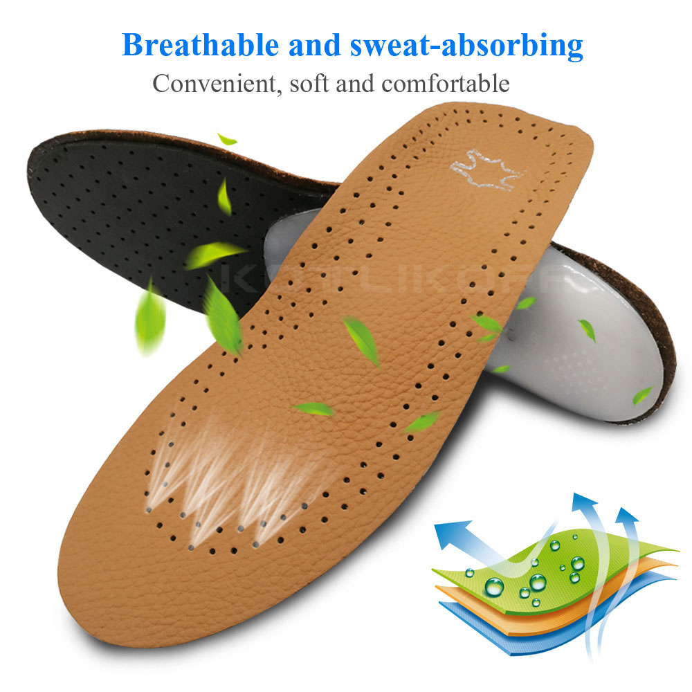 Leather Kids Orthopedic Insoles for Children Shoes Flat Foot Arch Support Orthotic Pads Correction Health Feet Care Insole