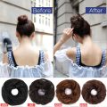 Brazilian Remy Hair Bun Elastic Donut Ponytail Human Hair 100% Human Hair Curly Clip Ins Chignon Human Hair Ponytail Extension