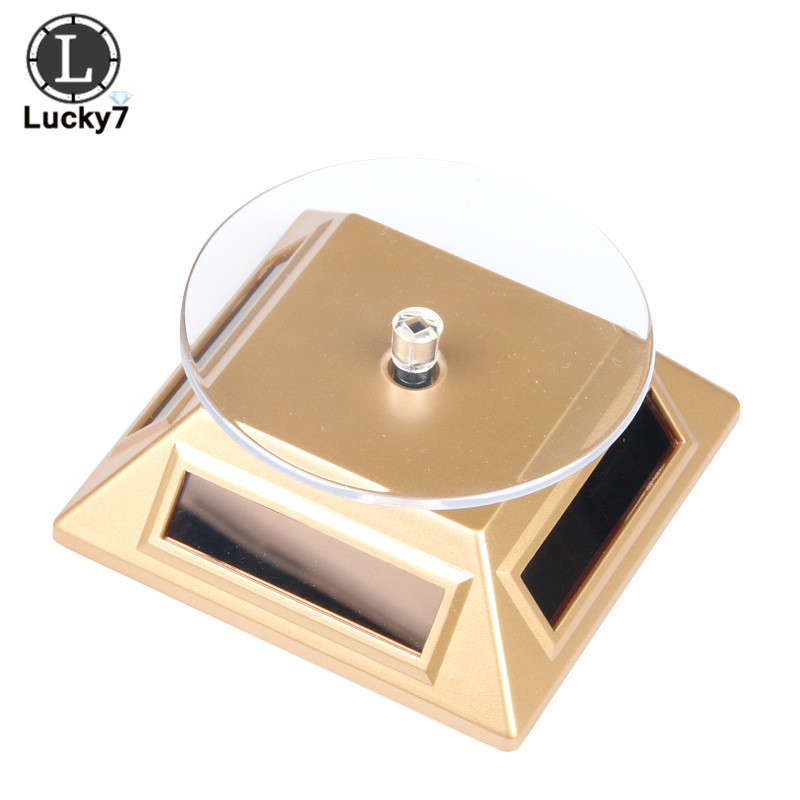 Solar Showcase 360 Turntable Rotating Jewelry Watch Ring Phone Stand Display Jewelry Organizer Hard Display Stand 4 Colors