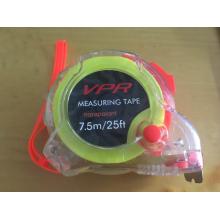 7.5m/25ft Stainless Steel Transparent Measuring Tape