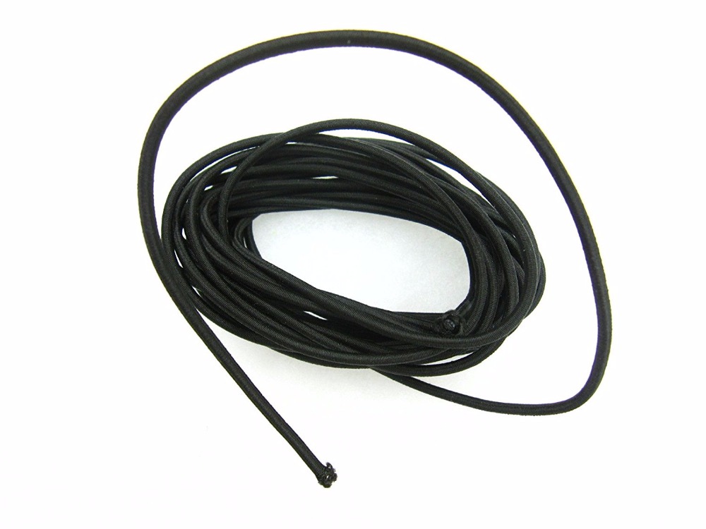 5Meters black Elasticated 3mm Diameter Bungee Shock Cord - Elastic Shockcord Rope