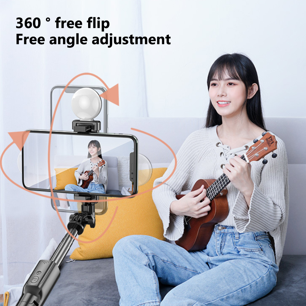 capsaver Selfie Stick Bluetooth Wireless Mini Tripod Extendable Monopod with Remote Control Fill Light for Phone Live Anti Shake