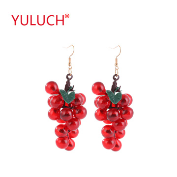 YULUCH Popular Design Fresh Grape Lemon Pendant Earrings for Sweet Woman Jewelry Accessories Gifts