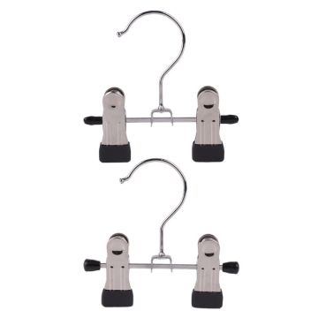 6Pcs Adjustable Stainless Steel Shoe Rack Pants Folder Boot Hanger Holder Portable Travel laundry Hook Hanging Clothes Sock Clip