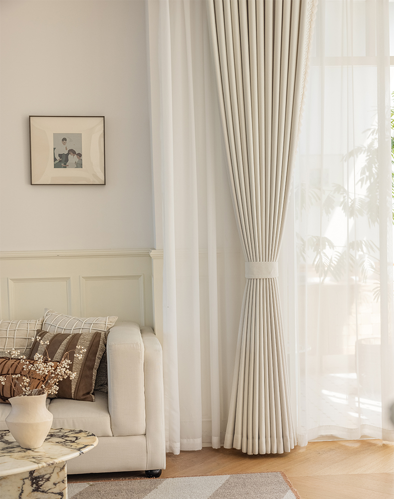 Blackout Shading Chenille Crepe Curtain