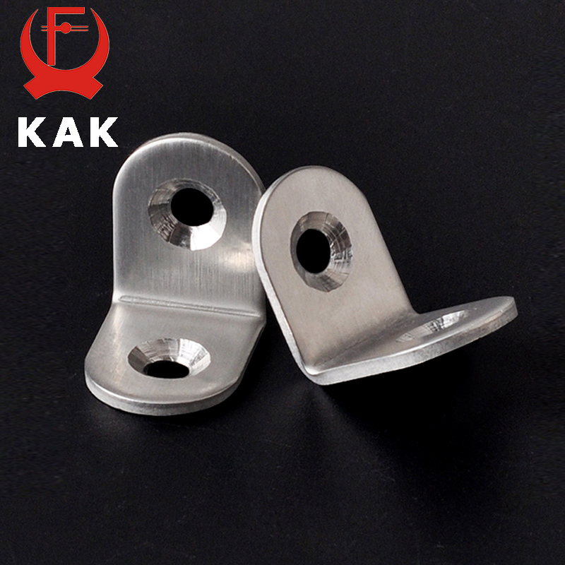 10PCS KAK 20x20x16mm Practical Stainless Steel Corner Brackets Joint Fastening Right Angle Thickened Brackets For Furniture Home