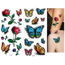 2Pcs 3D Rose Tattoo Stickers Body Art Waterproof Temporary Tattoos Sleeve Fake Small Rose Design Stickers for Body Arms Tattoos