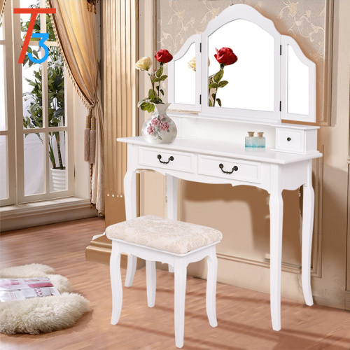 Supply Stylish Triple Mirror Simple Dressing Table with High Quality