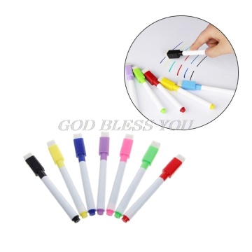 5Pcs/Set Brand New Magnetic Whiteboard Pen Erasable Dry White Board Markers Magnet Built In Eraser Office School Supplies