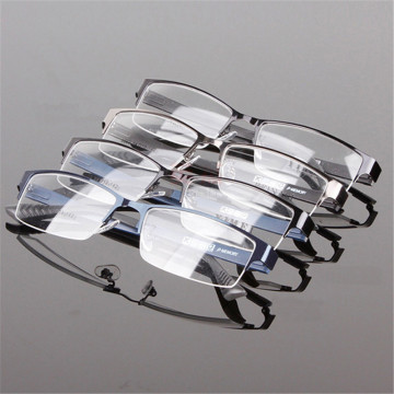 Men's Metal Frame Clear Lens Half Rim Eyewear Glasses 3 Colors Spectacles