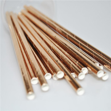10000pcs/lot Metallic Red Rose Gold Foil Paper Straws for Wedding Birthday Decoration Biodegradable Straws Party Supplies