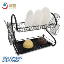 2 tier kitchen dish rack with S shape