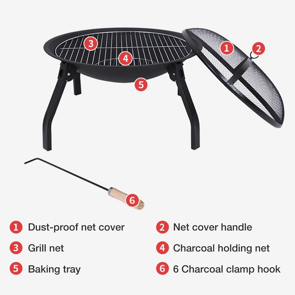 Foldable Charcoal Ignition Barrel Carbons Charcoal Stove Outdoor Barbecue Fire Bucket Heat Brazier And Barbecue Gril