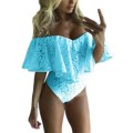 Ruffles Sexy Lace Rompers Summer Jumpsuits Off Shoulder Slash Neck Body Top Beach Overalls Female Bodysuits NV 8