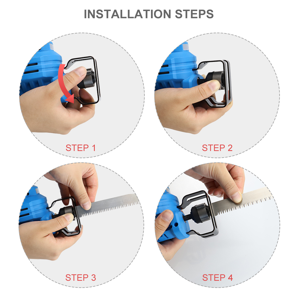 16V Portable Reciprocating Saw Kit Saber Saw with 4.0Ah Lithium Battery Cordless Powerful Wood/Metal Cutting Saw with Suitcase